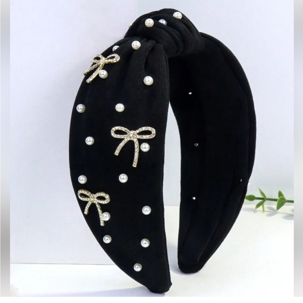 Elegant Black Pearl and Gemstone Headband bundle - Picture 5 of 6
